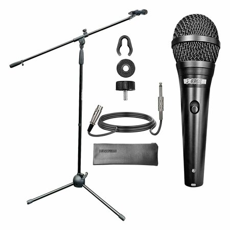 5 CORE 5 Core Handheld Dynamic Microphone and Tripod Metal Stand Kit - w Unidirectional Vocal Wired XLR Mic MS 080+ND58